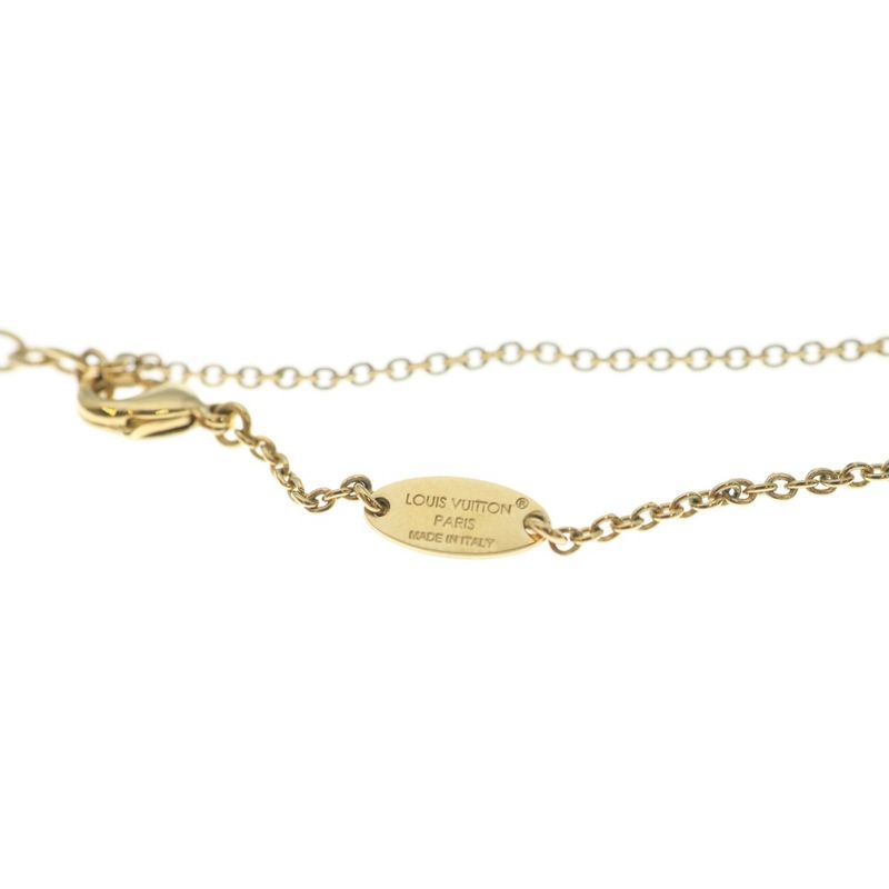 Louis Vuitton Collier Lou Glam Lvnecklace Pendant Chain Pink Gold
