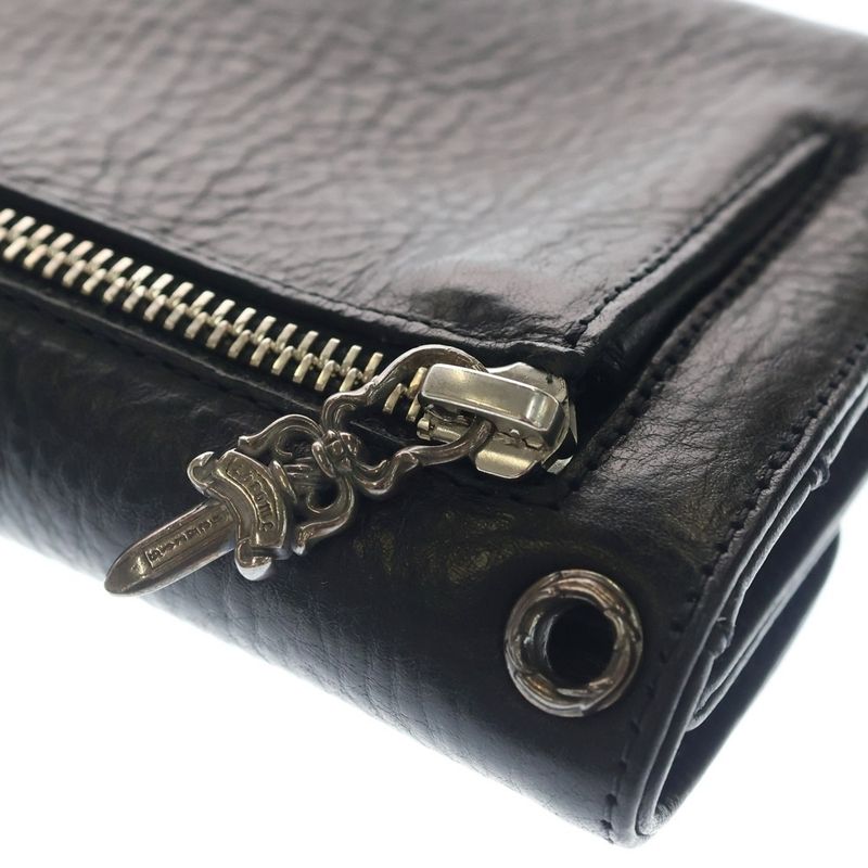 Chrome Hearts Wave Leather Wallet Black