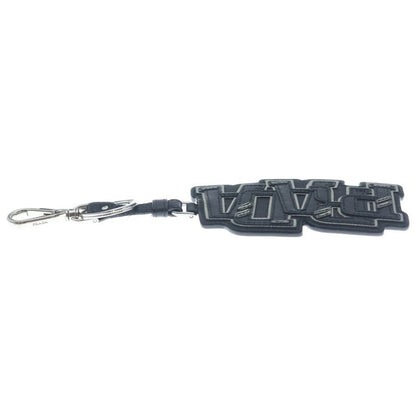 Prada Logo Saffiano Leather Keyring Charm Key Sling Bag Black