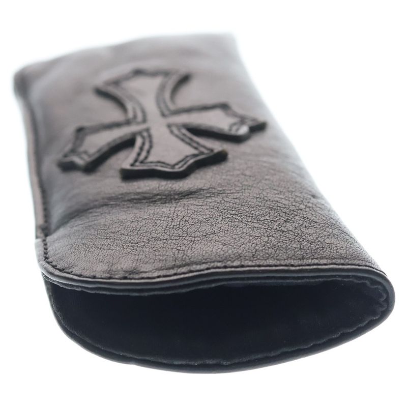 Chrome Hearts Pen Case Cross Patch Leather Black
