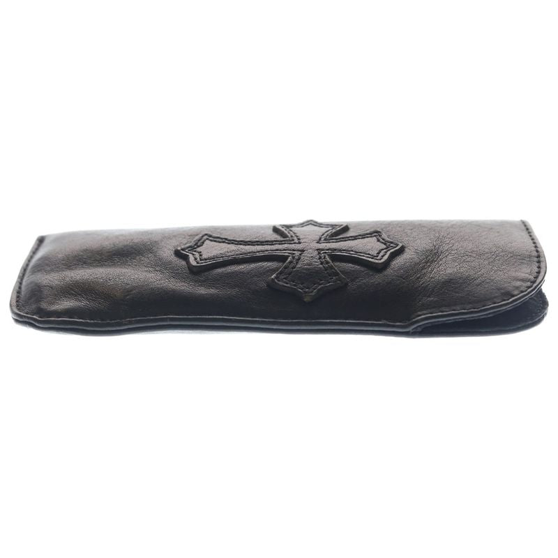 Chrome Hearts Pen Case Cross Patch Leather Black