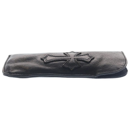 Chrome Hearts Pen Case Cross Patch Leather Black