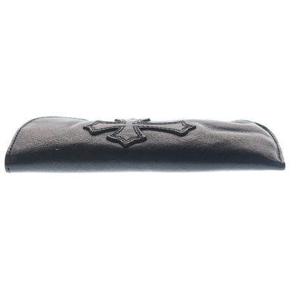 Chrome Hearts Pen Case Cross Patch Leather Black