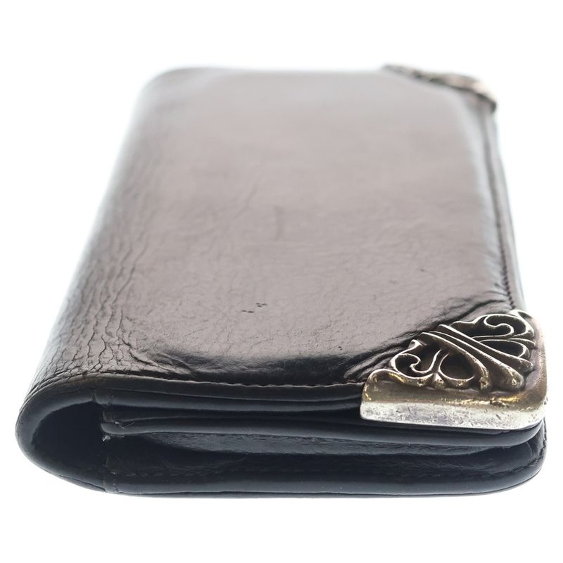 Chrome Hearts Lng Sngl Fld Tips Single Fold Leather Wallet Black