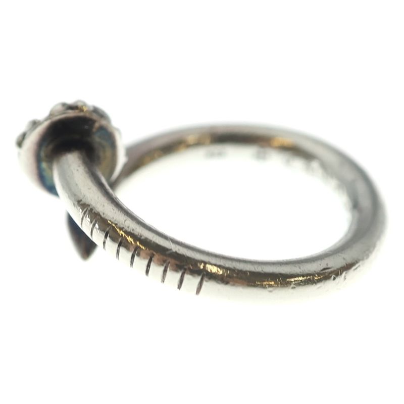 Chrome Hearts Nail Crsball Cross Ball Ring Silver