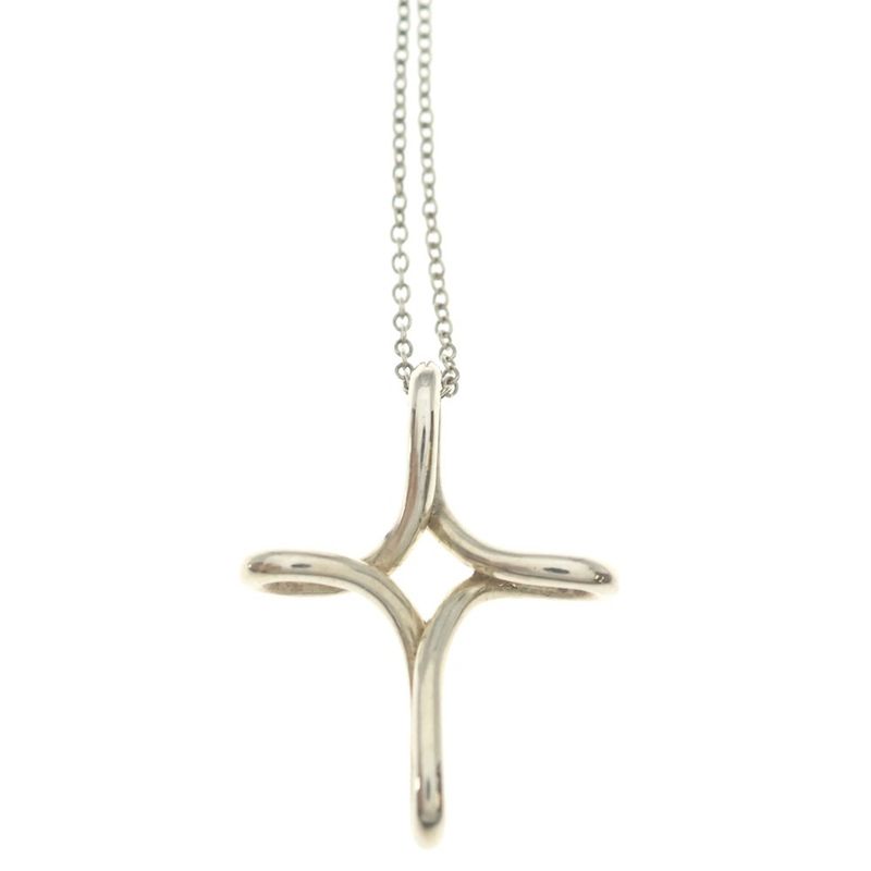 Tiffany & Co Infinity Cross Necklace Pendant Chain Silver