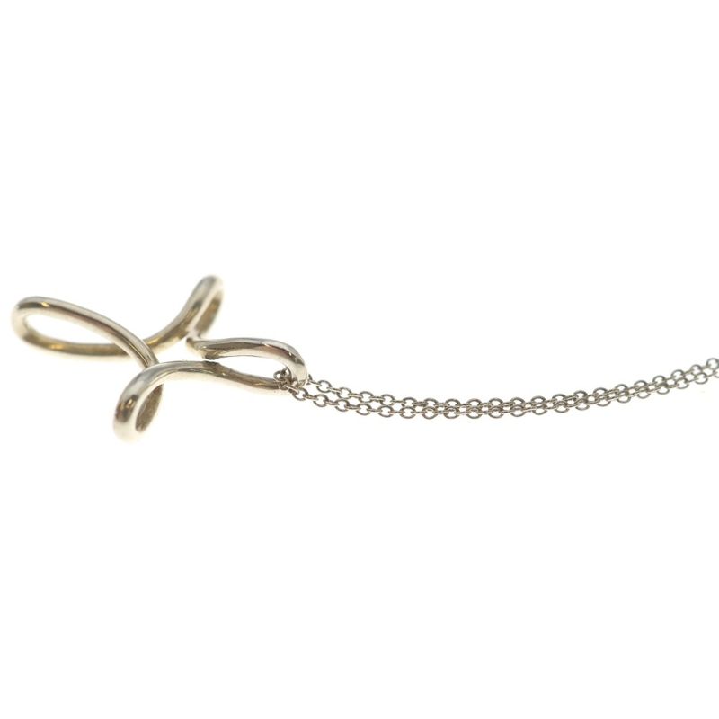 Tiffany & Co Infinity Cross Necklace Pendant Chain Silver