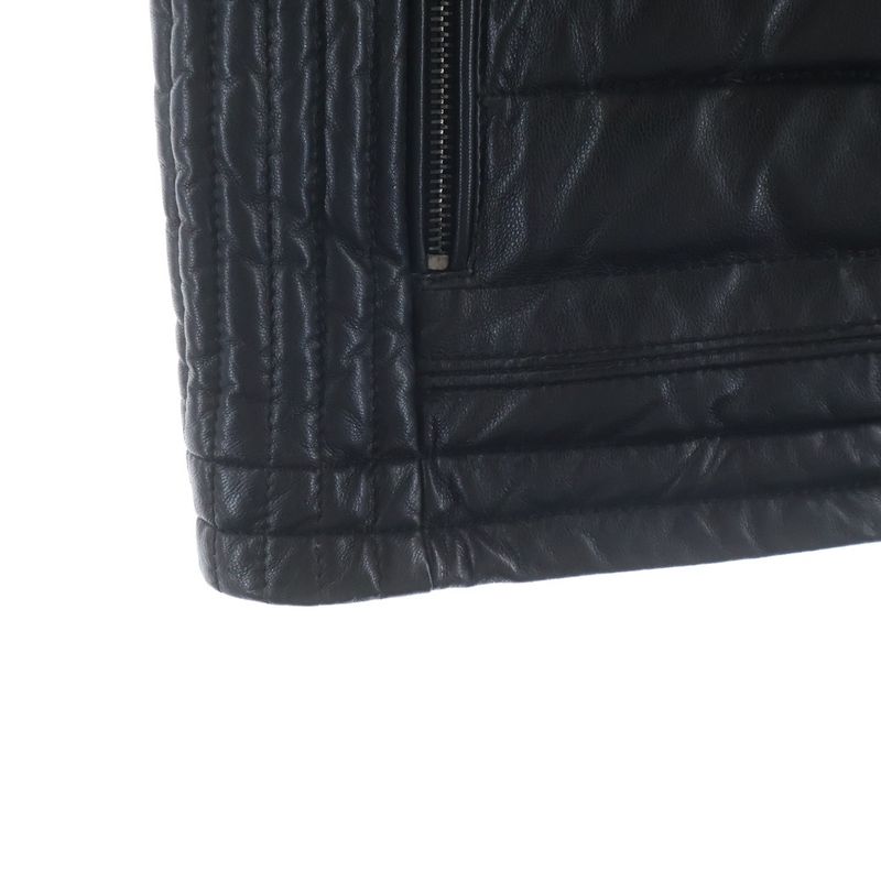 Moncler Down Contrast Leather Vest Black 