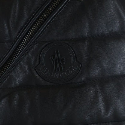Moncler Down Contrast Leather Vest Black 