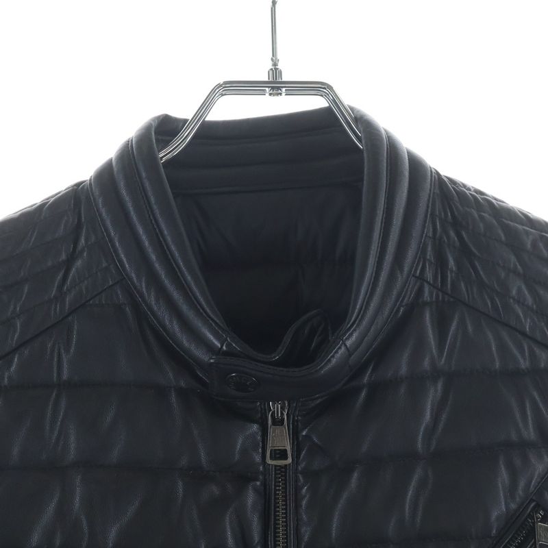 Moncler Down Contrast Leather Vest Black 