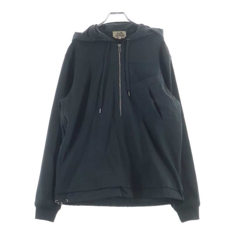Hermes Half Zip Anorak Hoodie Gray