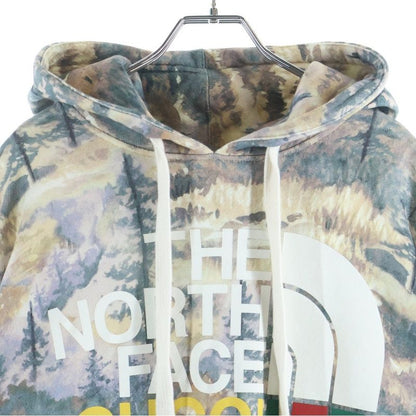 Gucci the North Face Cotton Hoodie All Over Pattern Logo Pullover Multi
