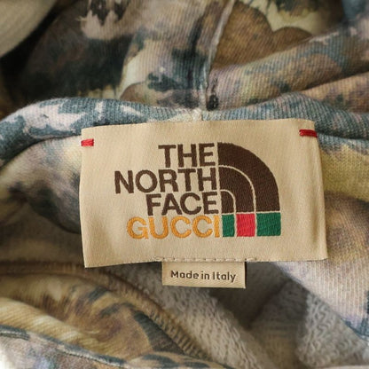 Gucci the North Face Cotton Hoodie All Over Pattern Logo Pullover Multi