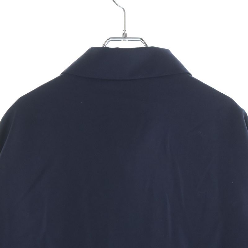 Prada Camel Hair Triangle Logo Patch Zip Up Jacket Wool Navy