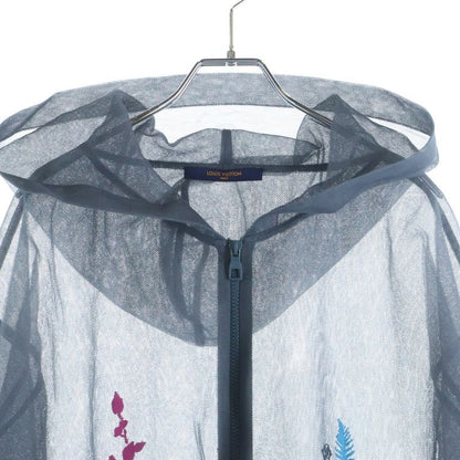 Louis Vuitton Gray Flower Embroidered Mesh Jacket Hooded Zip Up Hoodie Multicolo