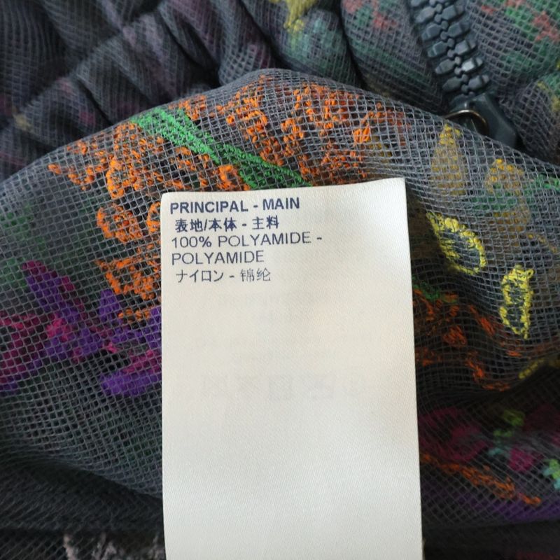 Louis Vuitton Gray Flower Embroidered Mesh Jacket Hooded Zip Up Hoodie Multicolo