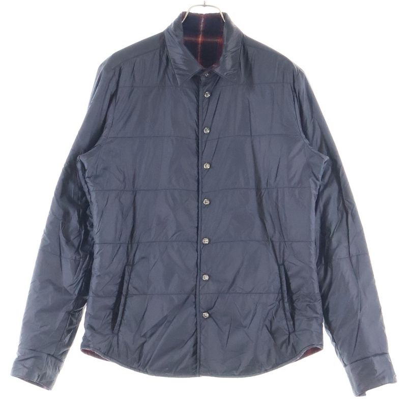Chrome Hearts Plaid Reversible Quilted Shirt Jacket Red Cross Ball