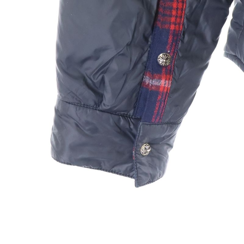 Chrome Hearts Plaid Reversible Quilted Shirt Jacket Red Cross Ball