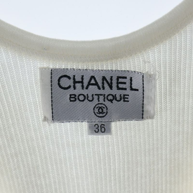 Chanel Bicolor Rib Knit Mini Dress White Black