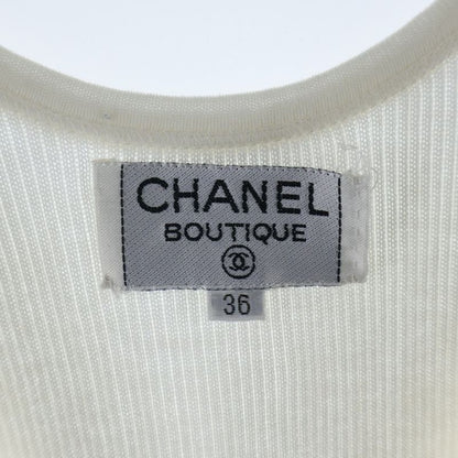Chanel Bicolor Rib Knit Mini Dress White Black