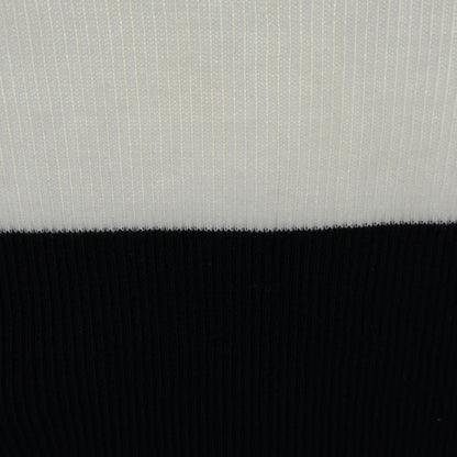 Chanel Bicolor Rib Knit Mini Dress White Black