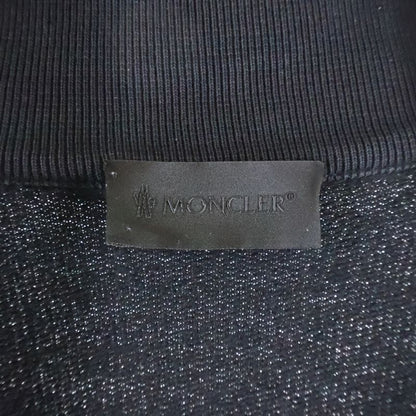 Moncler Zip UP Cardigan Side Logo Print Sweatshirt Black