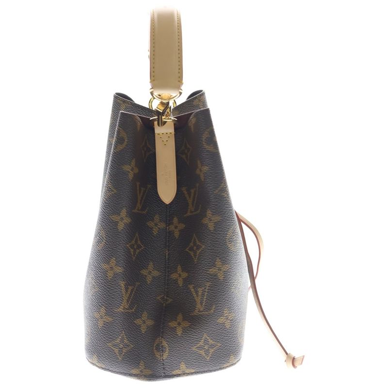 Louis Vuitton Neo Noe BB Shoulder Bag Monogram Canvas Strap Brown