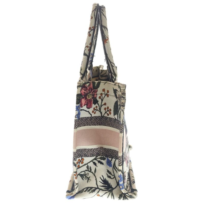 Dior Rosam Tabilis Flower Book Tote White Multicolor Canvas