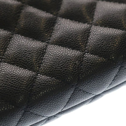 Chanel 25c Cruz Quilted Chain Shoulder Bag Black Caviar Gold