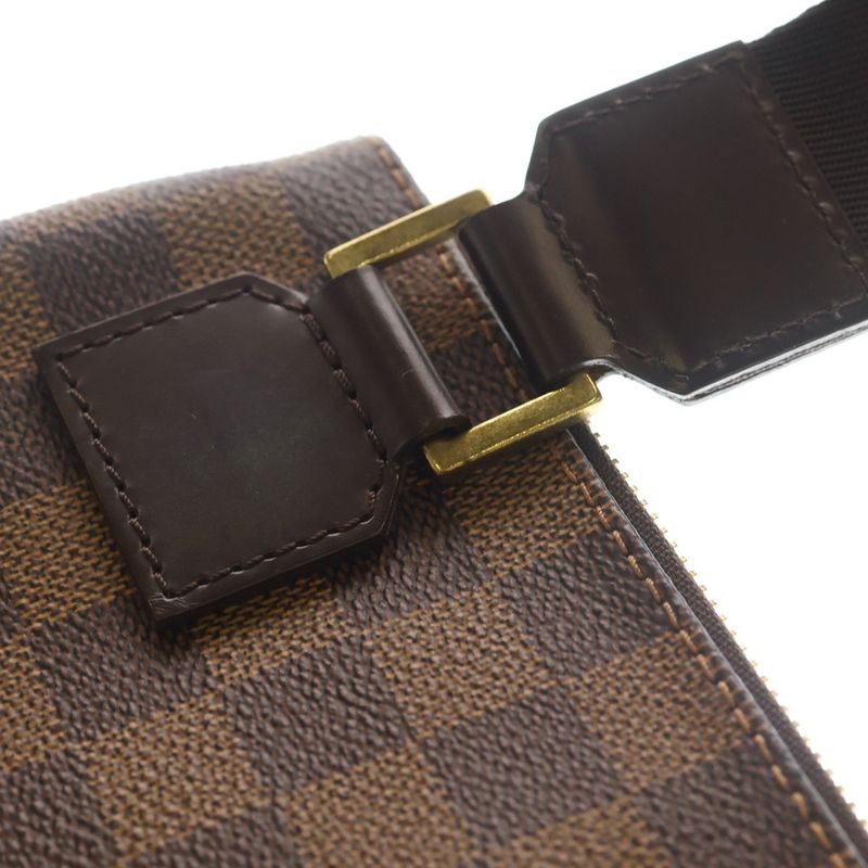 Louis Vuitton Damier Bosford Shoulder Bag Brown Leather Gold