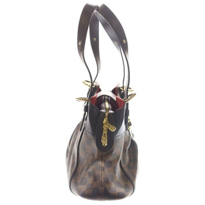 Louis Vuitton Damier Sistine PM Ebene Handbag Brown Leather Gold