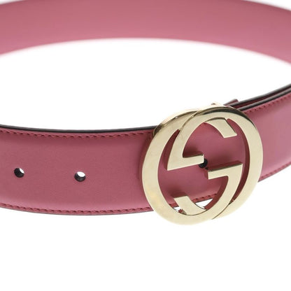Gucci Interlocking Leather Belt Pink Gold