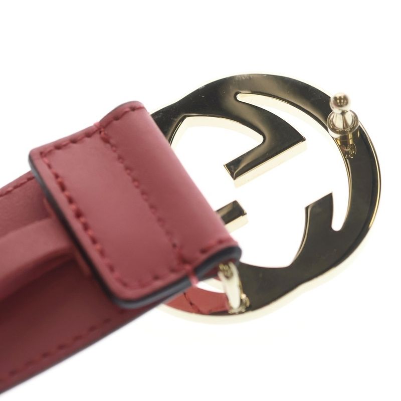 Gucci Interlocking Leather Belt Pink Gold