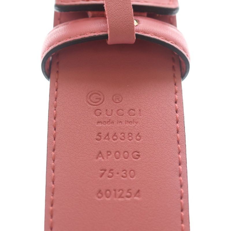 Gucci Interlocking Leather Belt Pink Gold