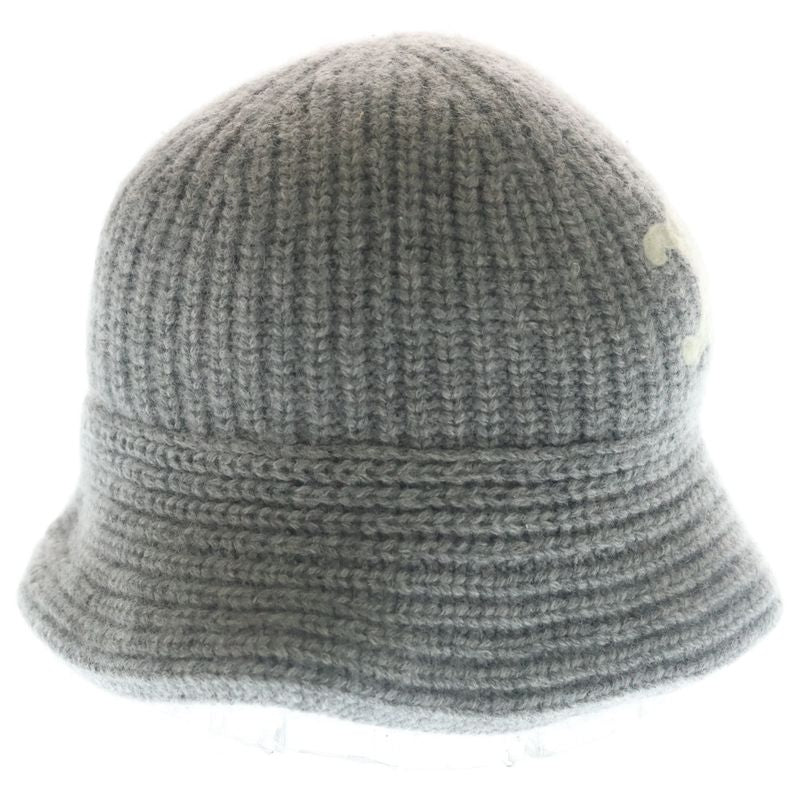 Celine Triomphe Cloche Beanie Crochet Hat Cashmere Gray
