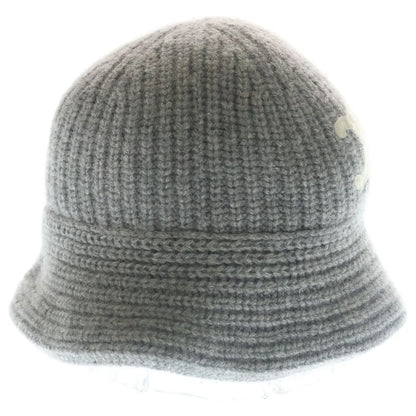 Celine Triomphe Cloche Beanie Crochet Hat Cashmere Gray