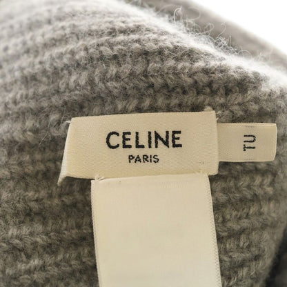 Celine Triomphe Cloche Beanie Crochet Hat Cashmere Gray