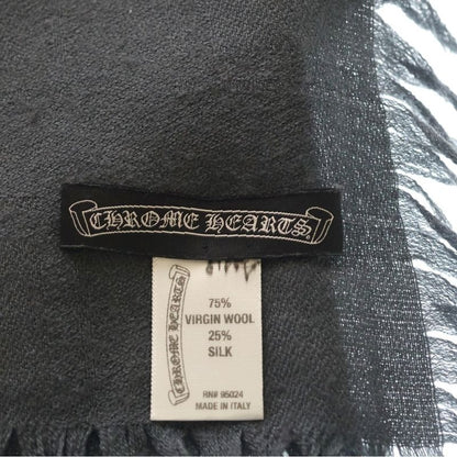 Chrome Hearts CH Plus Square Scarf Silk Blend CH All Over Pattern Wool Black