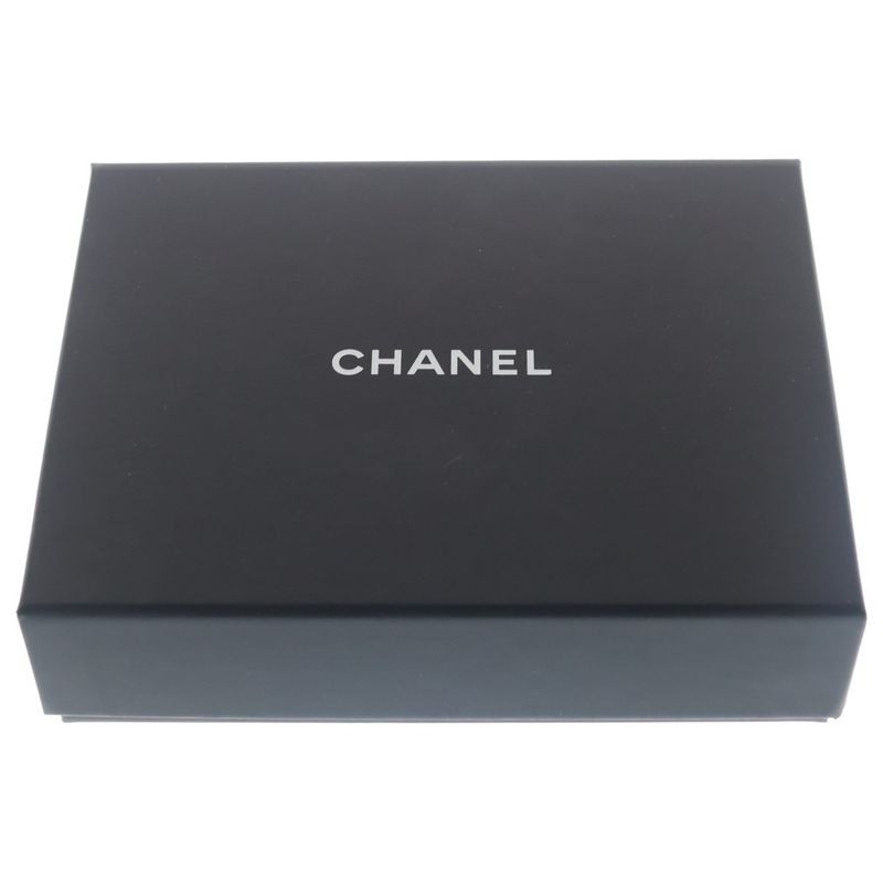 Chanel Quilted Chain Wallet Mini Shoulder Caviar Leather Black Gold