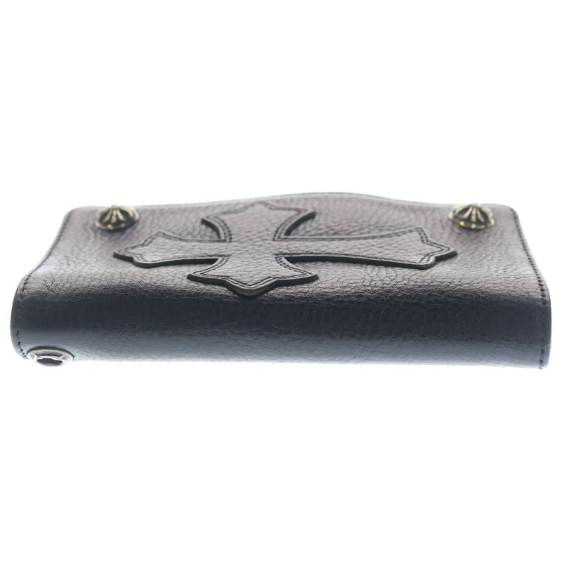Chrome Hearts Cross Patch 1 Zip Button Leather Wallet with