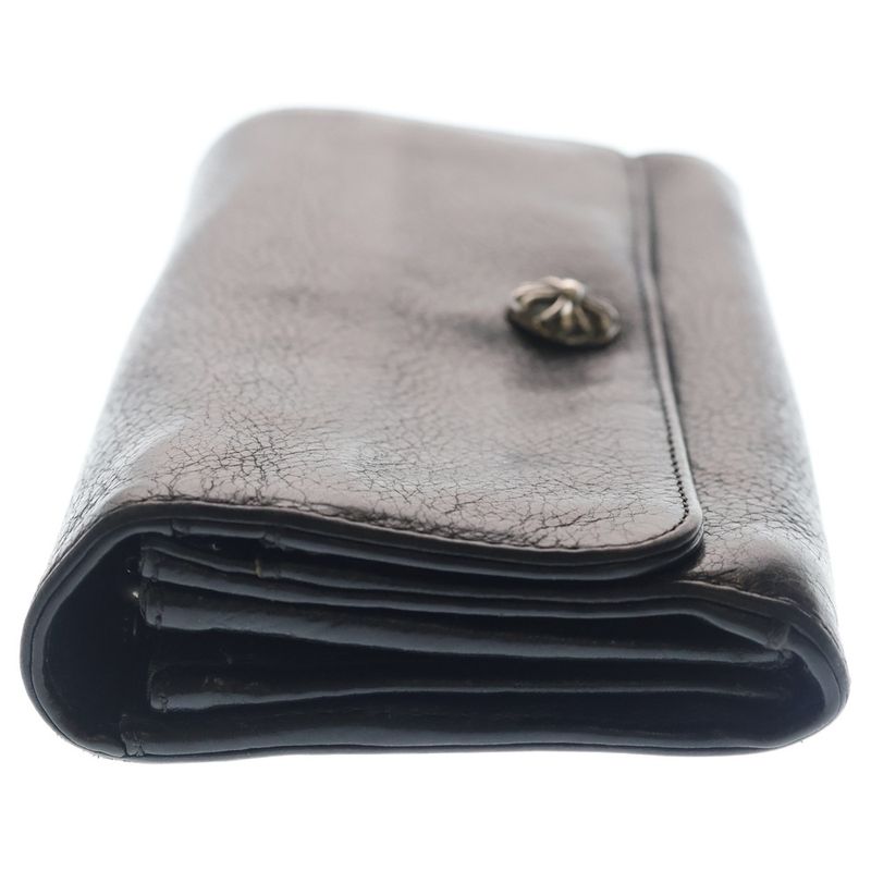 Chrome Hearts Judy Cross Ball Button Leather Wallet Black