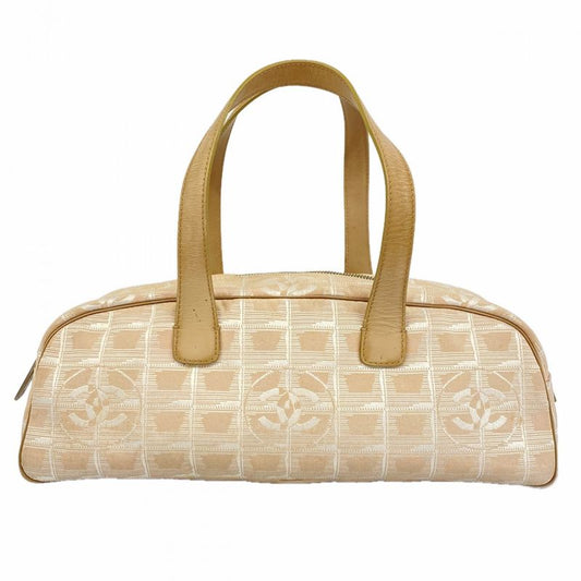 Chanel Handbag New Travel Nylon Beige Silver