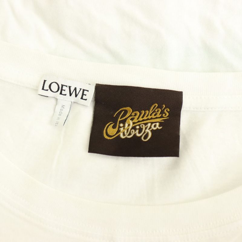Loewe Paula's Ibiza T-Shirt Short Sleeve Crew Neck Logo Print L White BB