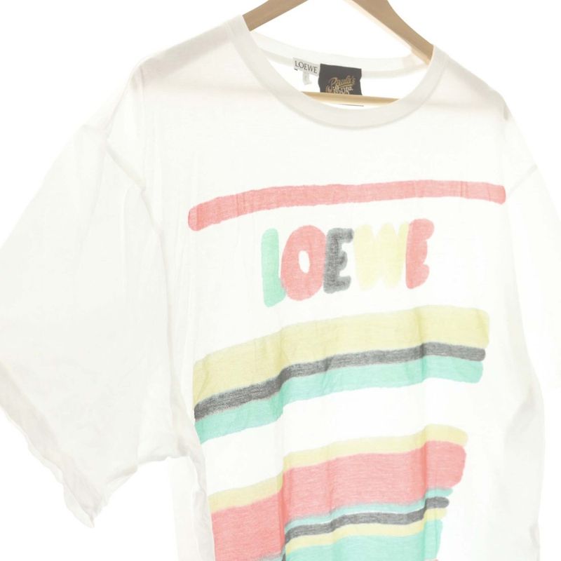 Loewe Paula's Ibiza T-Shirt Short Sleeve Crew Neck Logo Print L White BB