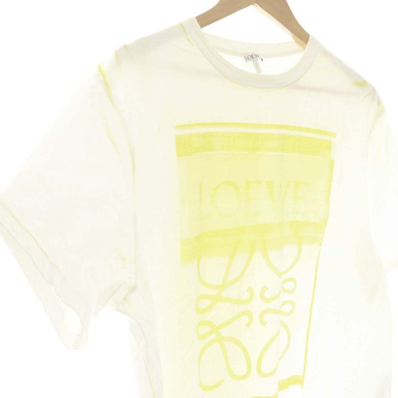 Loewe Anagram Photocopy-T-Shirt Short Sleeve Crew Neck Bicolor Logo M Yellow
