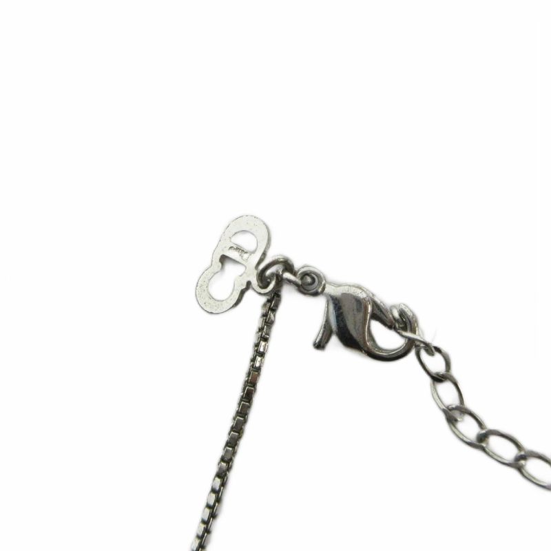 Dior Necklace Pendant Trotter Plate Logo Silver