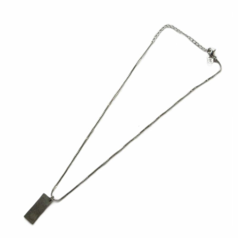 Dior Necklace Pendant Trotter Plate Logo Silver