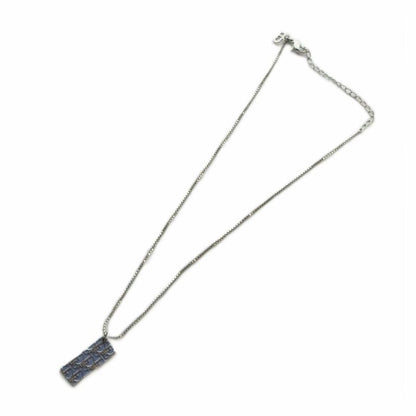 Dior Necklace Pendant Trotter Plate Logo Silver