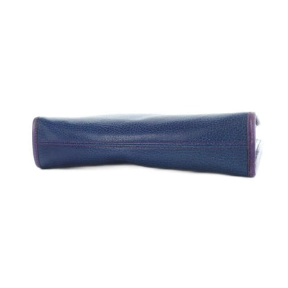 Celine Clutch Second Leather Logo Blue Purple