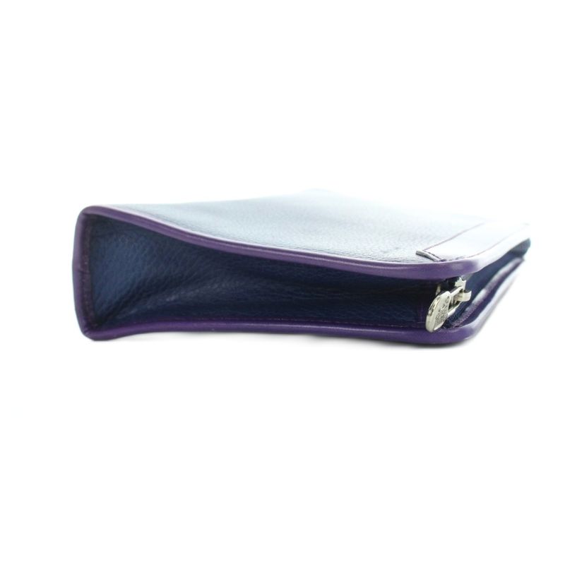 Celine Clutch Second Leather Logo Blue Purple